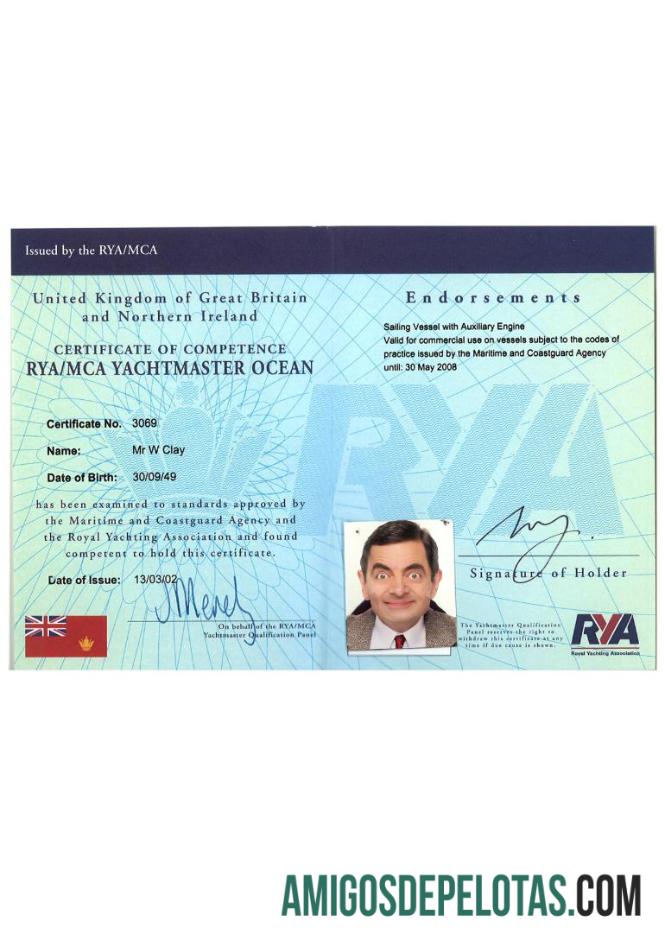 Certificado de Competência do Reino Unido baixar para verificação